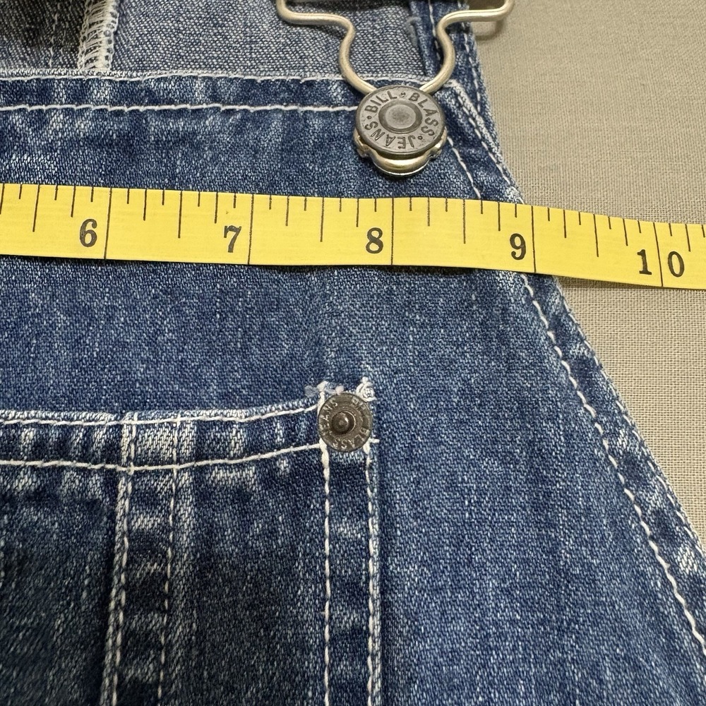 Vintage Bill Blass Jeans Denim Overall Dress Midi Pockets XS S - Picture 11 of 13